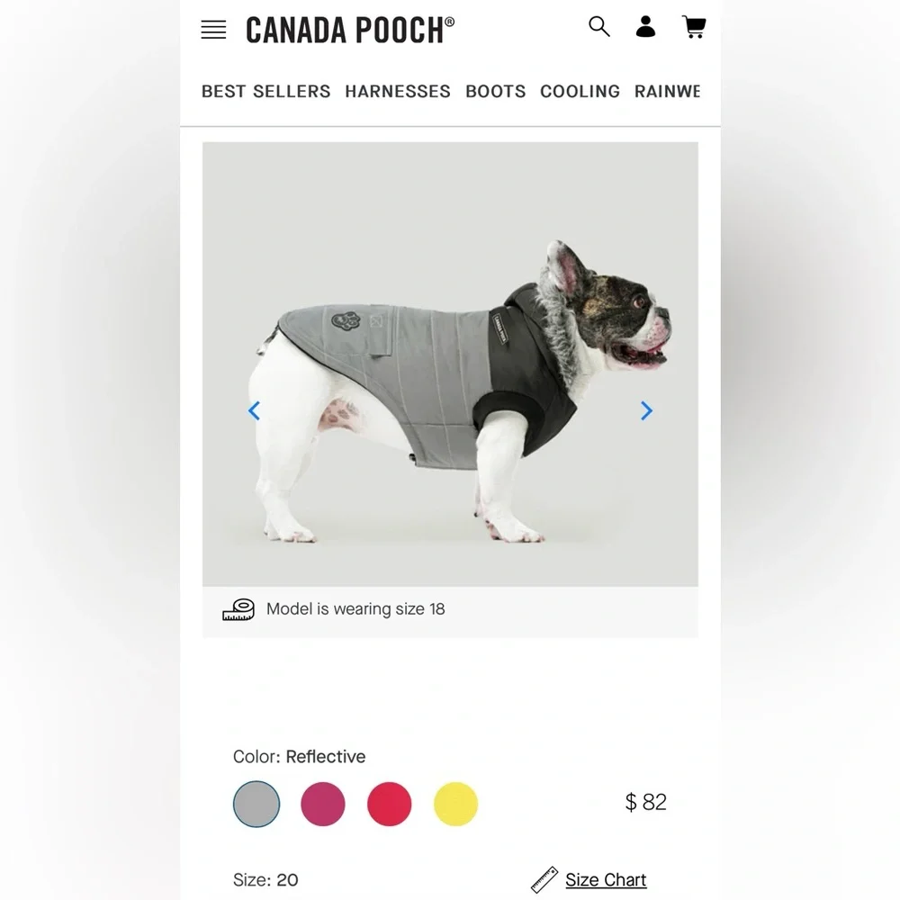 Canada Pooch True North Dog Winter Parka Jacket - Size 20